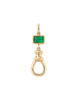 10K Bezel-Set Emerald "Station" Swivel Charm Connector - Peridot Fine Jewelry - Zahava