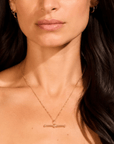 10K Classic "Equilibrium" T-Bar Pendant with Cabochon Emerald & Sapphire - Peridot Fine Jewelry - Zahava