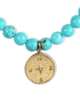 10K Compass Pendant on Turquoise Beaded Necklace - Peridot Fine Jewelry - Zahava