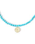 10K Compass Pendant on Turquoise Beaded Necklace - Peridot Fine Jewelry - Zahava