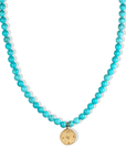 10K Compass Pendant on Turquoise Beaded Necklace - Peridot Fine Jewelry - Zahava
