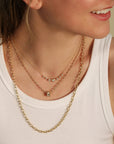 10K "Flora" Oval Link Necklace in 16" - Peridot Fine Jewelry - Zahava