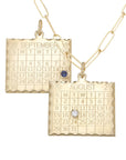 10K Gold "1960s Calendar" Double Sided Customizable Pendant - Peridot Fine Jewelry - Zahava