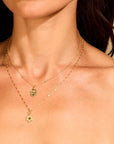 10k Gold "Adeena" Hamsa Charm with Diamond Detail - Peridot Fine Jewelry - Zahava