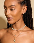 10K Gold Aquamarine "Byrdie" Heart Pendant with Diamond Detail - Peridot Fine Jewelry - Zahava