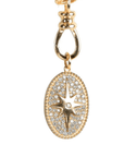 10K Gold Medium "Star" Pendant with Scattered Pave Diamond Inlay - Peridot Fine Jewelry - Zahava