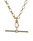 10K Gold "Mega" Equilibrium T - Bar Pendant with Diamonds - Peridot Fine Jewelry - Zahava