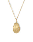 10K Gold Mini "Carob Bean" Pendant with Star - Set Diamonds - Peridot Fine Jewelry - Zahava