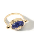 10K Gold Spinning Tanzanite "Star" Ring with Diamond - Peridot Fine Jewelry - Zahava