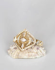 14 Karat Yellow Gold "Dream Maker" Marquise Diamond Plate Ring - Peridot Fine Jewelry - Celine Daoust
