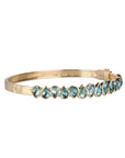 14K "Articulated" Multi Blue-Green Tourmaline Hinged Bangle Bracelet - Peridot Fine Jewelry - Celine Daoust