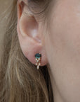 14K & Deep Blue Tourmaline "Jellyfish" Earrings with Diamond Details - Peridot Fine Jewelry - Celine Daoust