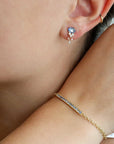 14K Gold Blue Sapphire "Jellyfish" Earrings with Diamond Dangles - Peridot Fine Jewelry - Celine Daoust