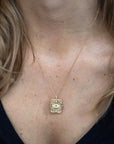 14K Gold "Diamond & Key" Open Book Locket Necklace - Peridot Fine Jewelry - Celine Daoust