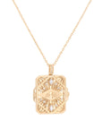 14K Gold "Diamond & Key" Open Book Locket Necklace - Peridot Fine Jewelry - Celine Daoust