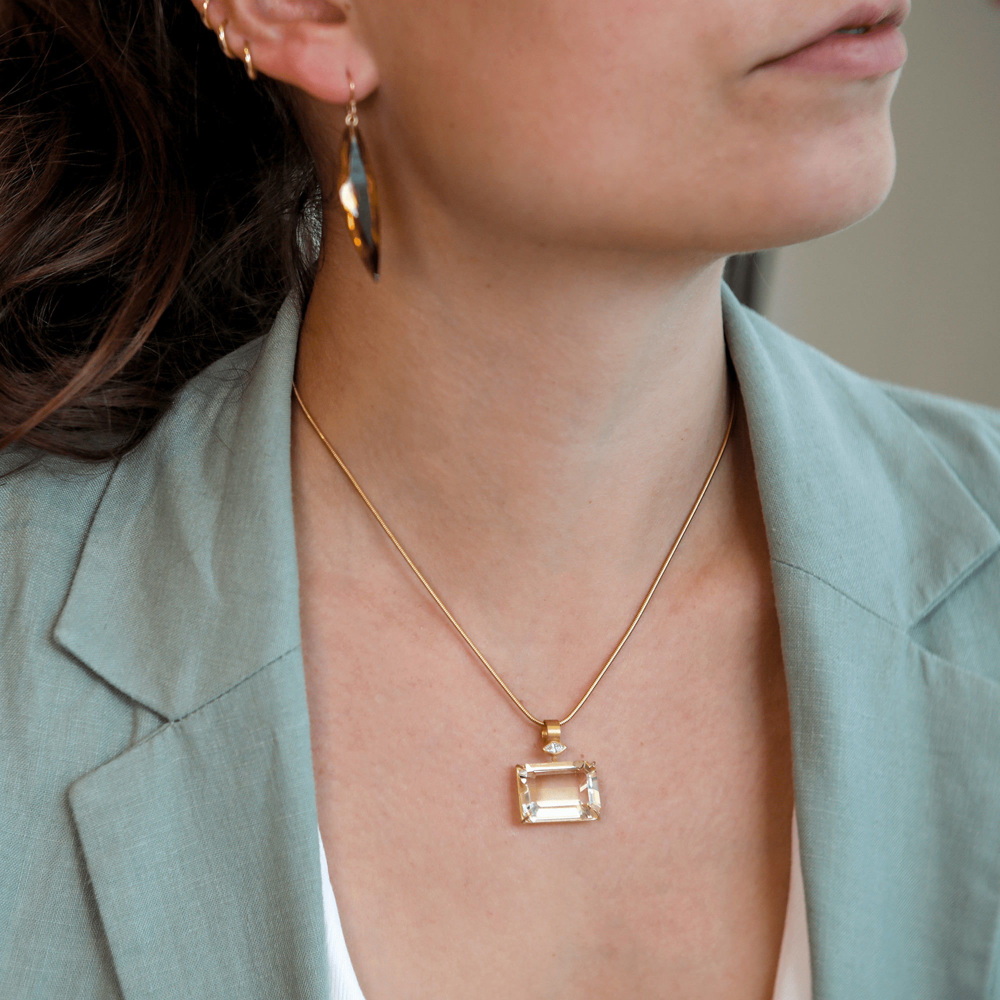 14K Gold Fine 1.2mm Snake Chain in 18" - Peridot Fine Jewelry - Rosanne Pugliese