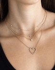 14K Gold Horizontal Fixed Bezel-Set Diamond Cross Necklace - Peridot Fine Jewelry - Zoe Chicco