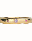 14K Gold Medium "Melt" Band with 12 Multicolored Sapphires - Peridot Fine Jewelry - Johanna Brierley