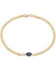 14K Gold "Olympia" Bracelet with Oval Tanzanite & Diamond Detail - Peridot Fine Jewelry - Zahava