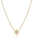 14K Gold & Pave Diamond Midi Star of David Necklace - Peridot Fine Jewelry - Zoe Chicco