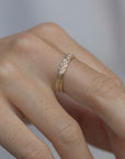 14K Gold & Pave Diamond Ring with Six Trillion & Four Square Diamonds - Peridot Fine Jewelry - Celine Daoust