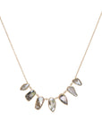 14K Gold Seven Irregular Grey Polki Diamond Necklace - Peridot Fine Jewelry - Celine Daoust