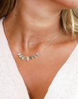 14K Gold Seven Irregular Grey Polki Diamond Necklace - Peridot Fine Jewelry - Celine Daoust