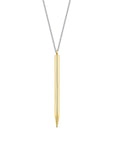 14K Gold "Stick" Pendant Necklace on Sterling Silver Chain - Peridot Fine Jewelry - Gabriela Artigas