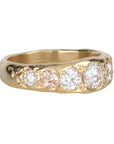 14K Gold Tapered Diamond & Blush Sapphire Ring - Peridot Fine Jewelry - Johanna Brierley