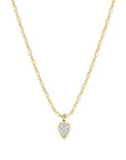 14K Gold "Tube & Bead" Chain Necklace with Upside - Down Pear - Shaped Diamond Pendant - Peridot Fine Jewelry - Zoe Chicco