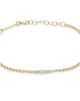 14K Graduated Bezel-Set Diamond & Small Box Chain Bracelet - Peridot Fine Jewelry - Zoe Chicco