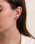 14K & Green Emerald "Jellyfish" Earrings with Diamond Details - Peridot Fine Jewelry - Celine Daoust