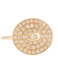14K Infinity Plate Ring with Center Diamond Circled by Three Diamond Pave Halos - Peridot Fine Jewelry - Celine Daoust
