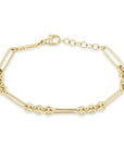 14K Large Mixed Paperclip and Rolo Link Bracelet - Peridot Fine Jewelry - Zoe Chicco