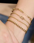 14K Large Mixed Paperclip and Rolo Link Bracelet - Peridot Fine Jewelry - Zoe Chicco