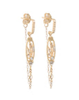 14K "Open Eye" Plate Earrings with Moonstone Baguettes & Diamonds - Peridot Fine Jewelry - Celine Daoust