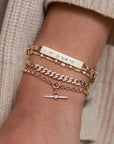 14K Pave Faux Toggle Rolo Bracelet with Princess Cut Diamond - Peridot Fine Jewelry - Zoe Chicco