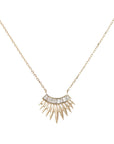 14K "Rising Sun" Necklace with Curved Baguette Diamond Row - Peridot Fine Jewelry - Celine Daoust