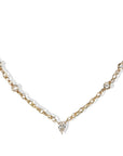 14K Rope Chain with Four Bezel - Set Diamonds and Center Pear Shaped Diamond Drop - Peridot Fine Jewelry - Zahava