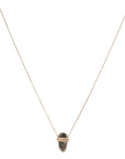 14K Rose Cut Grey Diamond Slice Pendant Necklace with Diamond Details - Peridot Fine Jewelry - Celine Daoust