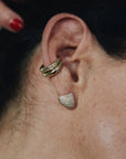 14K Small Pave Diamond "Apse" Huggie Hoop Earrings - Peridot Fine Jewelry - Gabriela Artigas