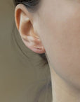 14K Small "Sunbeam" Stud Earring with Pave Diamonds - Peridot Fine Jewelry - Celine Daoust