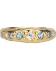 14K Tapered Diamond & Light Blue Sapphire "Melt" Band - Peridot Fine Jewelry - Johanna Brierley