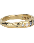14K Tapered Diamond & Light Blue Sapphire "Melt" Band - Peridot Fine Jewelry - Johanna Brierley