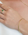 18 & 22K Gold Bezel-Set Rectangular Emerald Ring - Peridot Fine Jewelry - Petra Class