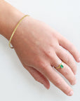 18 & 22K Gold Bezel-Set Rectangular Emerald Ring - Peridot Fine Jewelry - Petra Class