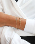 18 Karat Yellow Gold Bubble Chain Bracelet with Three Bezel Set Diamond Clusters - Peridot Fine Jewelry - Yasuko Azuma