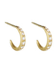 18 Karat Yellow Gold Small Hoop Earrings with Pave Diamonds ... - Peridot Fine Jewelry - Caroline Ellen