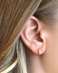 18 Karat Yellow Gold Small Hoop Earrings with Pave Diamonds ... - Peridot Fine Jewelry - Caroline Ellen