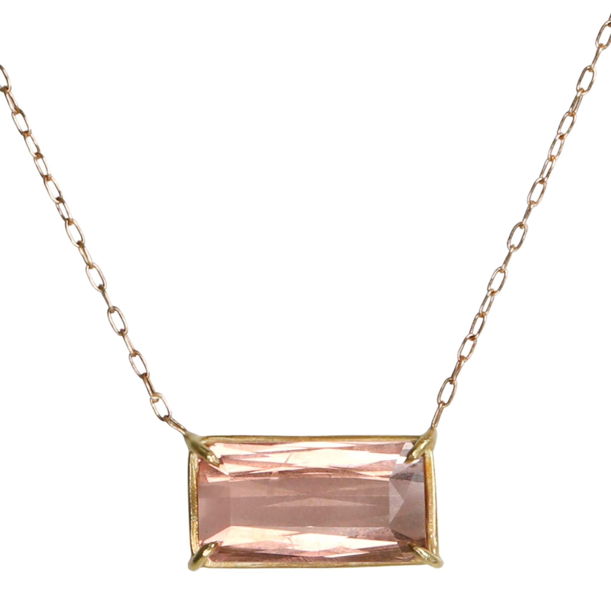 Rosanne Pugliese 18K 14K East-West Rectangular Blush Tourmaline